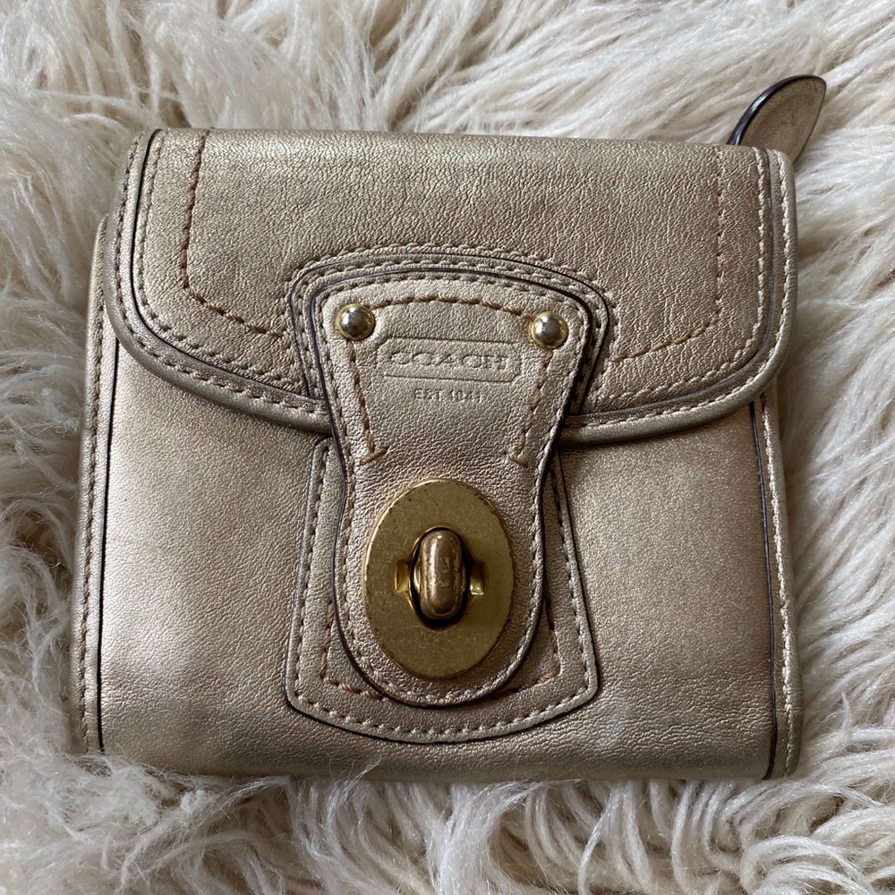 Gold coach wallet